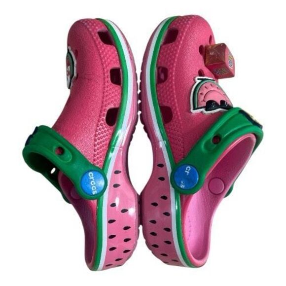 Crocs Jolly Rancher Classic Clog Size C9 Kids Pink Green Watermelon Classic - Picture 7 of 11